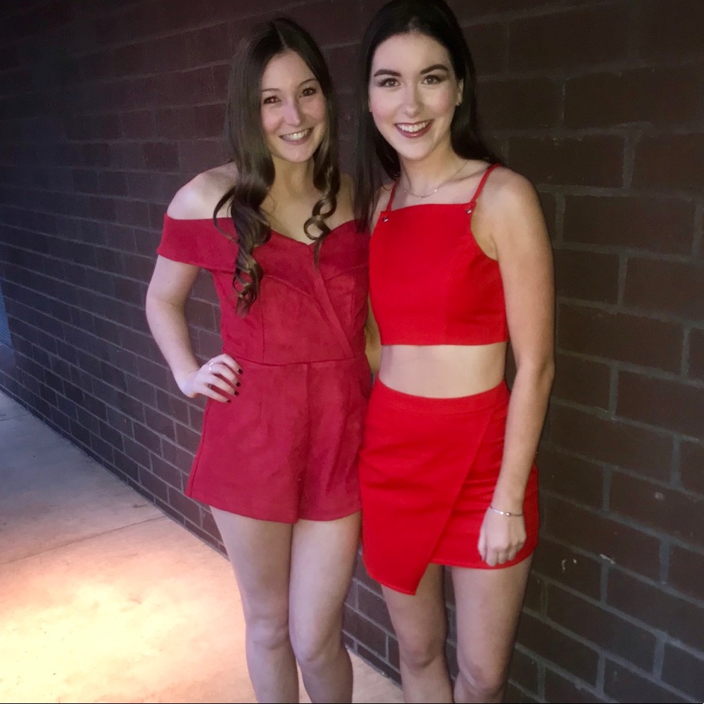 2 piece red set, Revolve